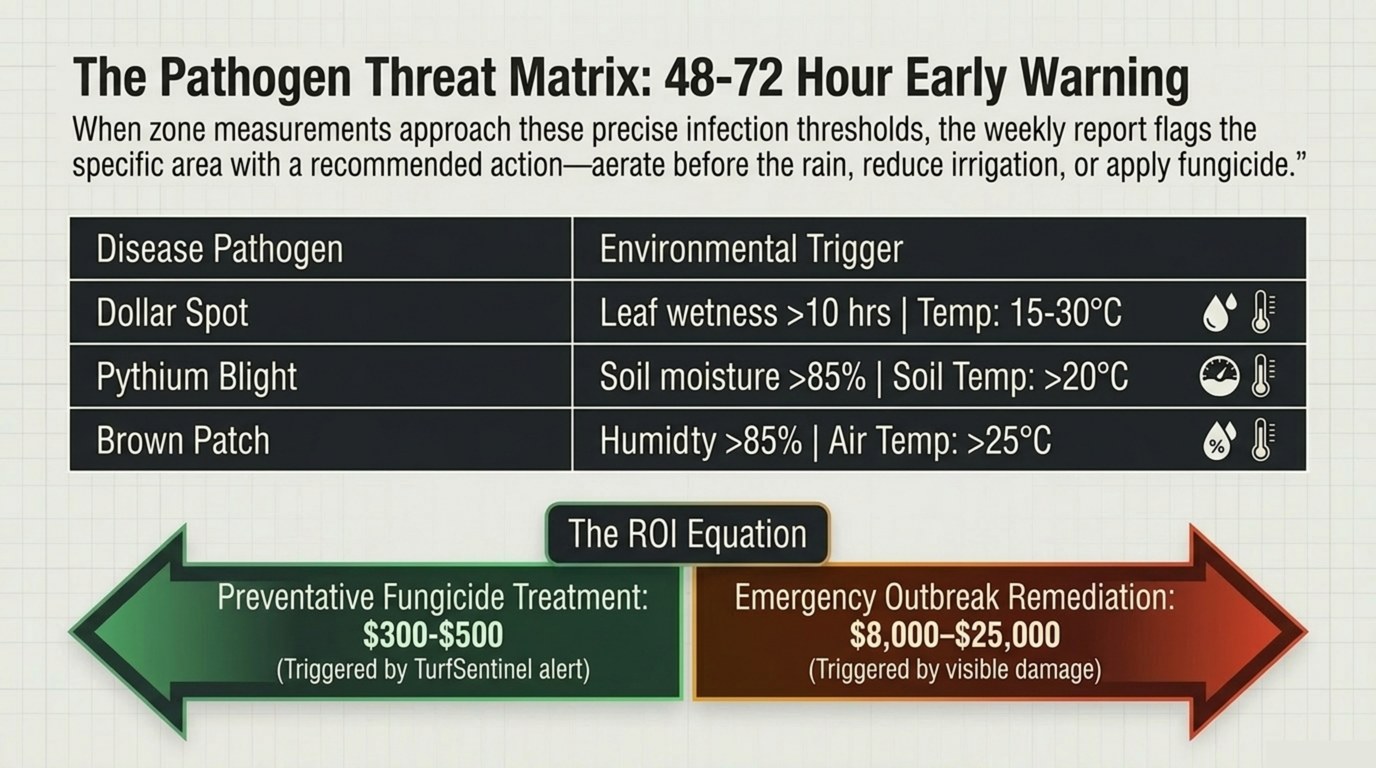 Disease risk matrix — 48-72 hour early warning before visible outbreak